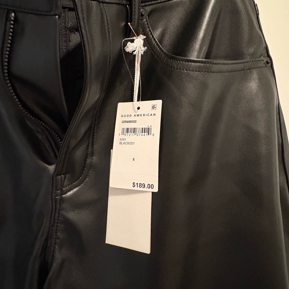 Good American leather pants Sz 8 Cute for Holiday parties! - Picture 3 of 7